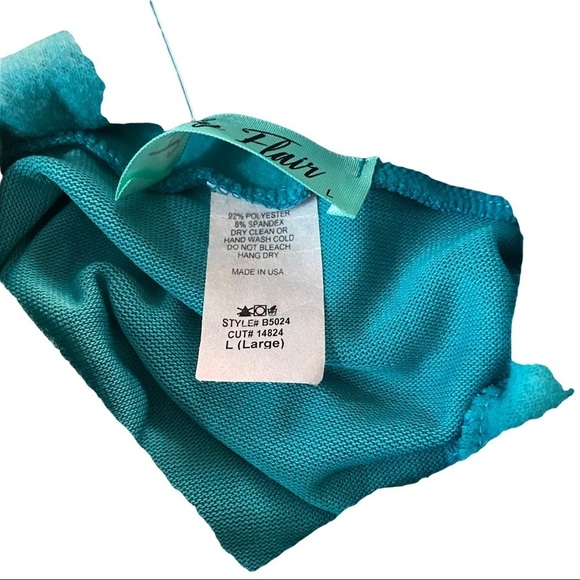 Filly Flair Turquoise Aztec Southwest Print Button Wrap Neck Sweater Women L NWT - Picture 9 of 10